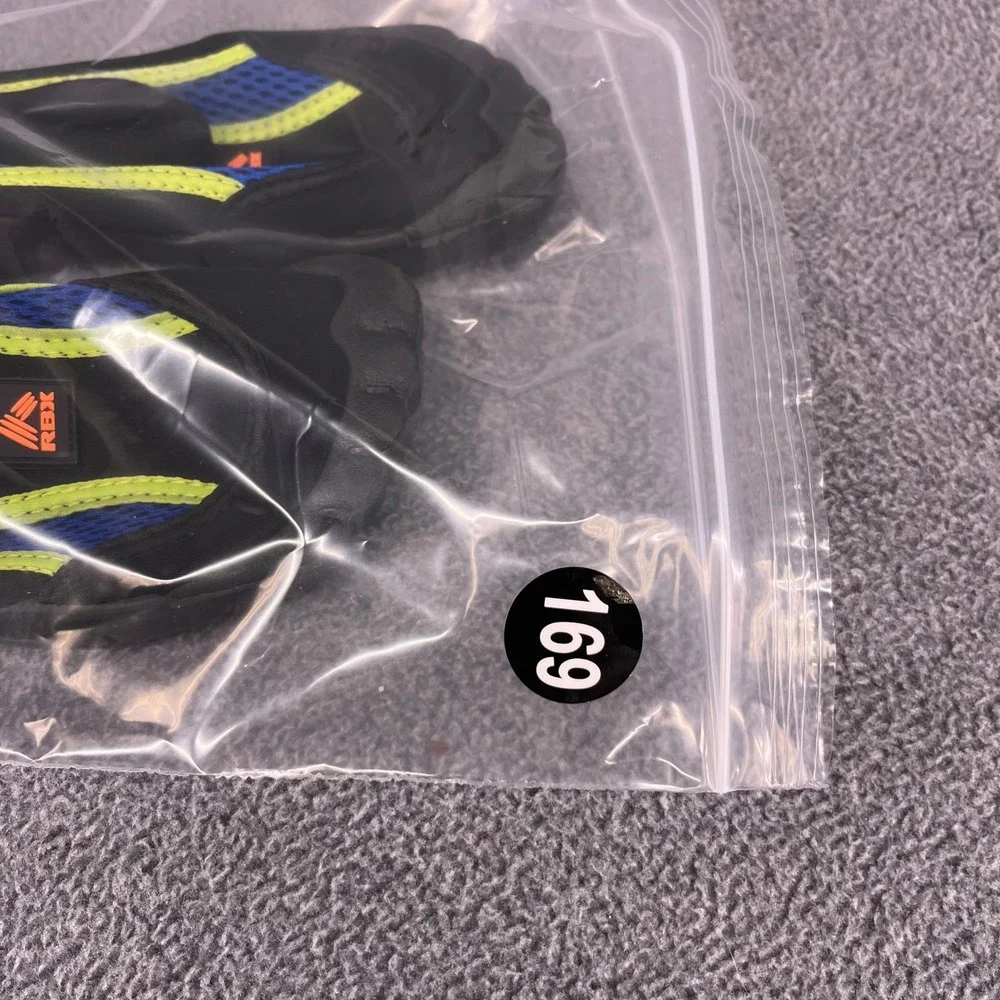 RBX Water Shoes Kids Size 9/10 Black Blue Lime Green Mesh Toggle Swim Aqua Shoes
